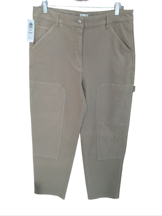 Wilfred Pants - Wilfred Free Aritzia Pants "Brennan" Taupe Tan Carpenter Trousers Sz 12 *NWT